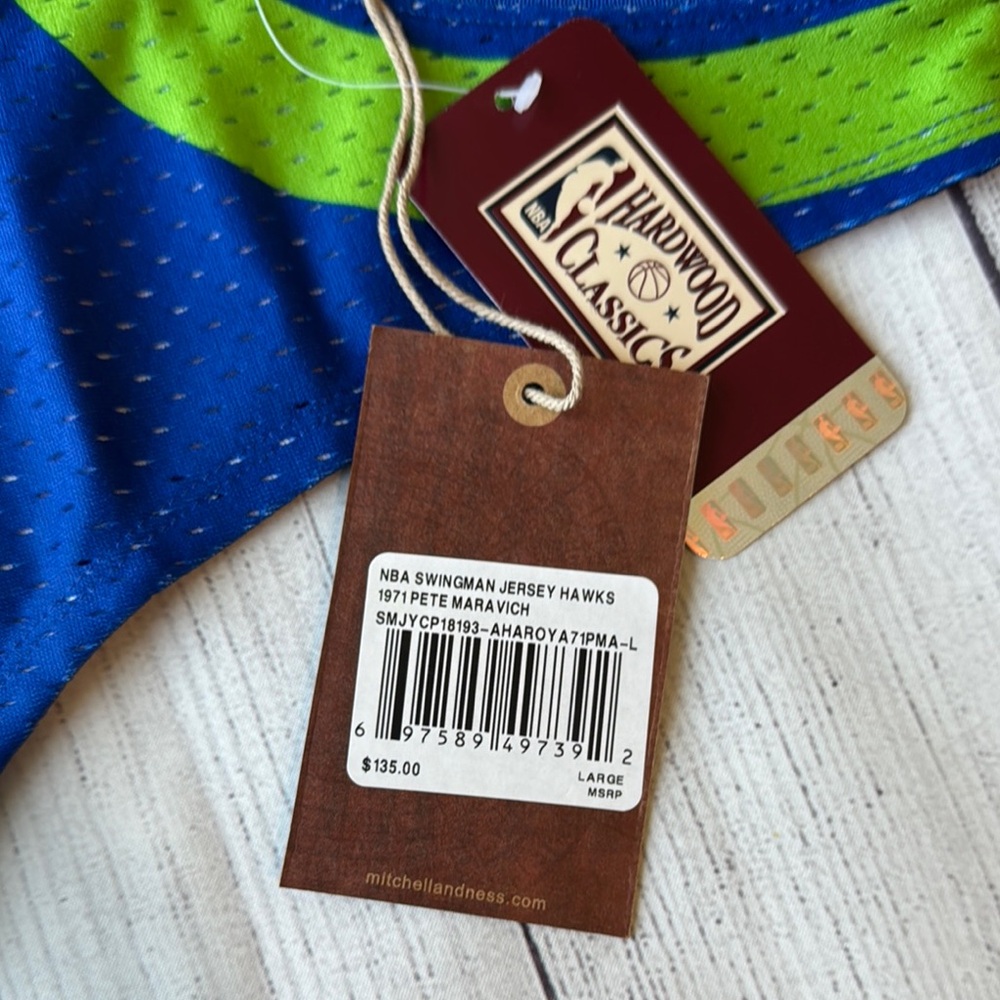 Mitchell & Ness Atlanta Blue and Green Jersey Men’s L - Picture 6 of 8